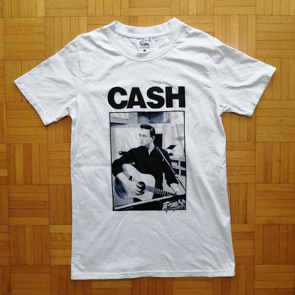 Johnny Cash White T-shirt Medium
